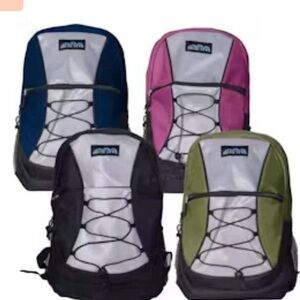 16.6 Classic Bungee School Backpacks Black and gray blue green School Backpack